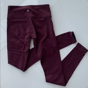 REVERSIBLE- maroon and black— leggings